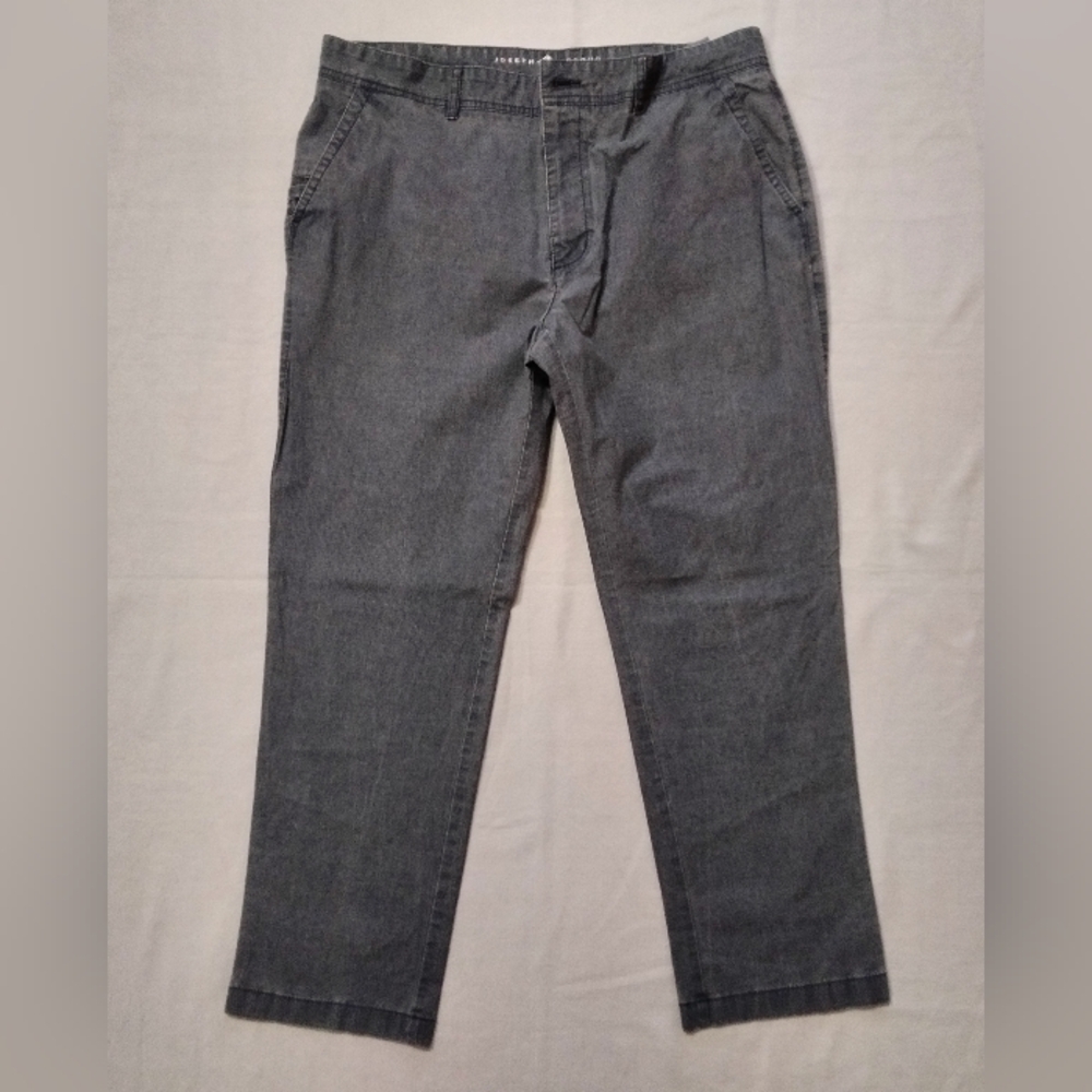 Joseph Abboud Men's Chino Checkered Stretch Flat Front Pants Size 38 X 30 Blue